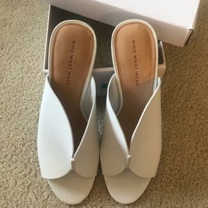 Who What Wear White Mules